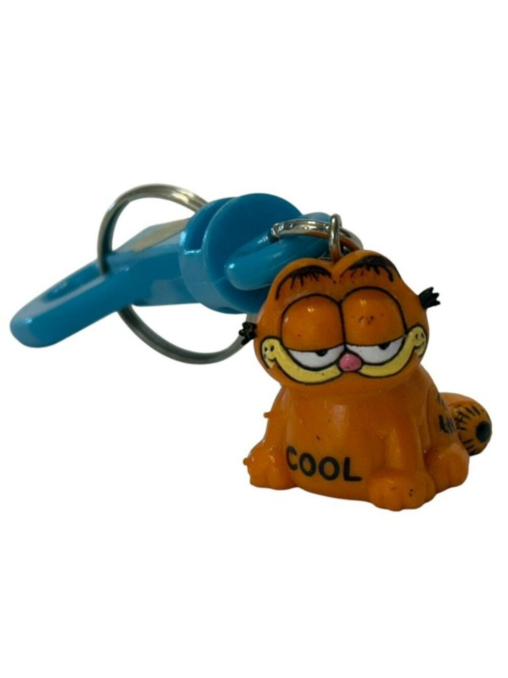 Vintage 1978 Garfield COOL Cat Keychain w/ Blue Clip United Feature Syndicate